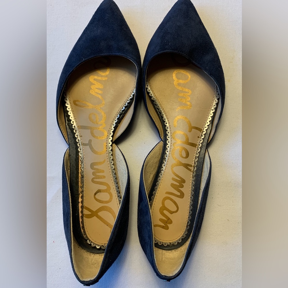 Sam Edelman navy blue point toed flats